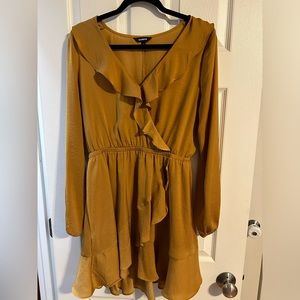 Mustard ruffle dress